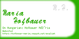 maria hofbauer business card